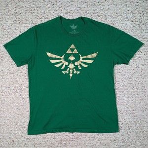 The Legend of Zelda T-Shirt Skyward Sword Green Metallic Graphic Size XL Tee